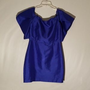 Royal Blue Mini Dress with Arm Detailed Flare